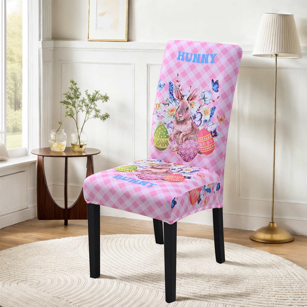 Funda de silla de conejo rosa