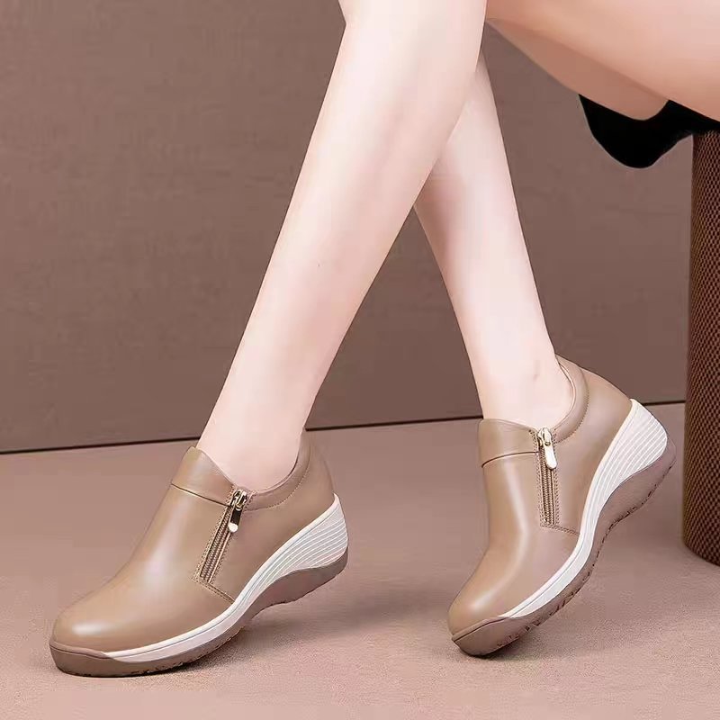 2026 principios de primavera y otoño nuevos zapatos casuales con suela gruesa, estilo nacional de moda con suela suave, zapatos cómodos de mujer.