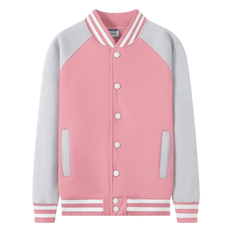 Autumn and winter baseball uniform custom printed logo stand collar sweater work clothing thick velvet color matching coat class uniform embroidery