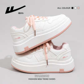 回力2026新款春秋百搭厚底小白鞋蜜桃粉大头鞋保暖通勤学生单鞋女