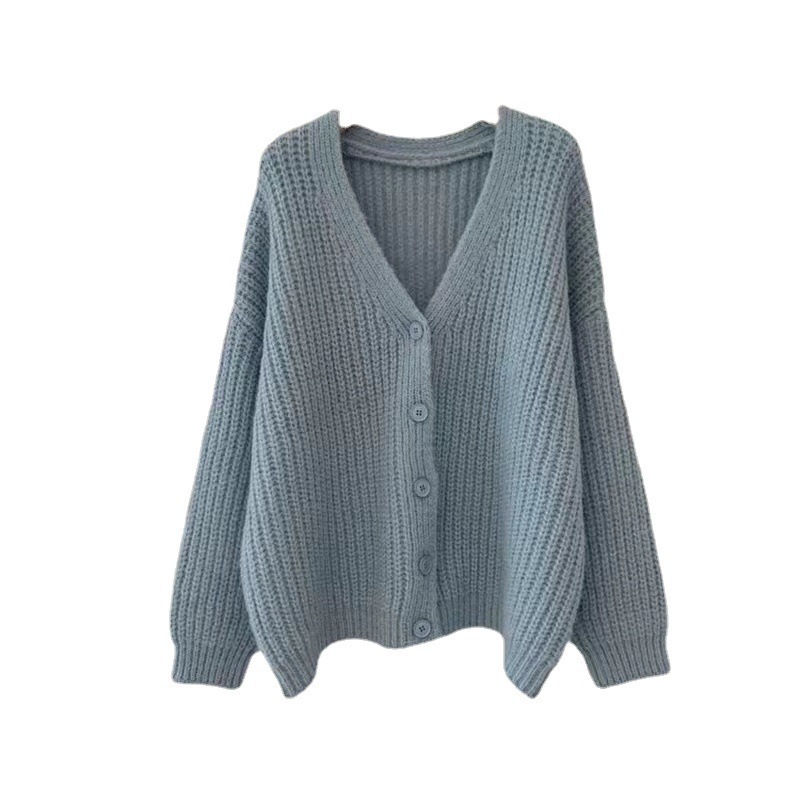 24 invierno Puyuan perezoso viento aguja gruesa lana suéter cardigan 2024 primavera y otoño nuevo suelto