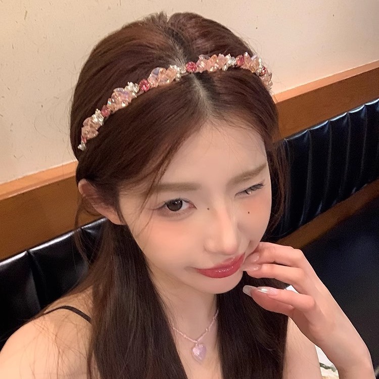 Crystal zircon bandas de cabello para mujeres 2024 nuevo diamante de cumpleaños bandas de cabello lavado de cara brocas de cabello tocado