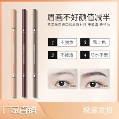 福利爆品双头眉笔持久防晕防水防汗不晕染极细硬芯自然野生眉跨境