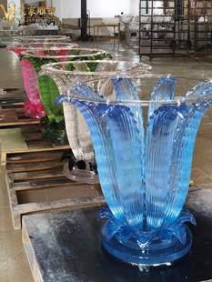 Transparent Resin Agave Cactus Tea Table Water Ripple Special-Shaped Hotel Villa Living Room Petal Chair Bar Island Table