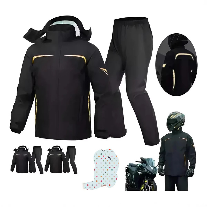 Electric Scooter Raincoat Set for Men, Waterproof and Rainproof Full-Body Raincoat for Delivery Riders, Adult Cycling Rainproof Two-Piece Raincoat