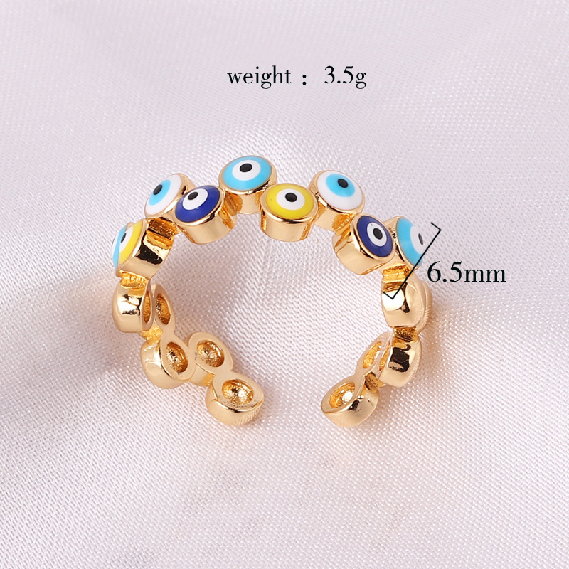 7g Weight Open Ring Classification Simple Style Commute Round Devil's Eye Copper Open Ring In Bulk