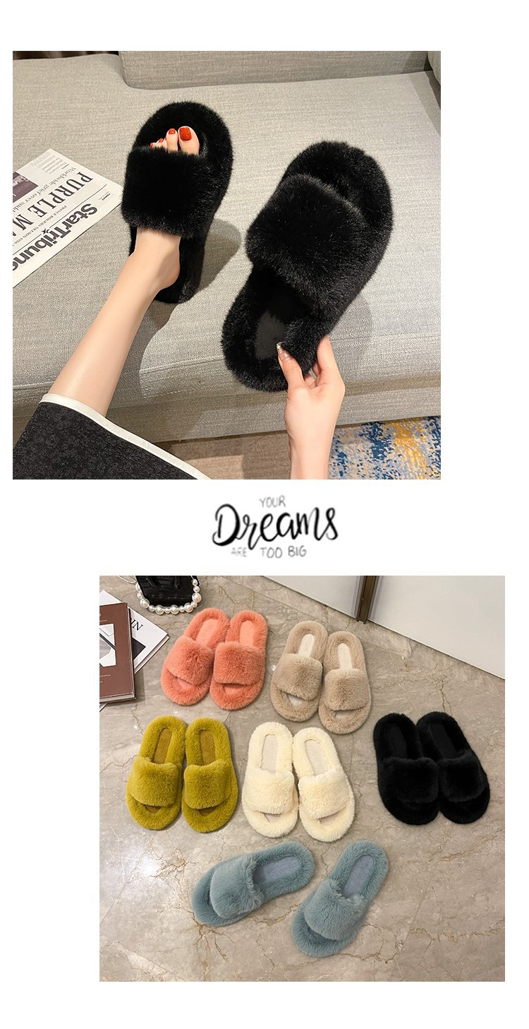 Thick-Soled Wool Slippers NSDFX81611