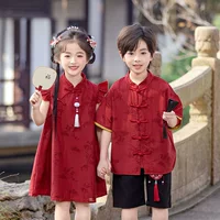 Hanfu Boy Костюм для девочек Национальный стиль Tangfang Summer 2025 Новый новый китайский костюм высокого класса
