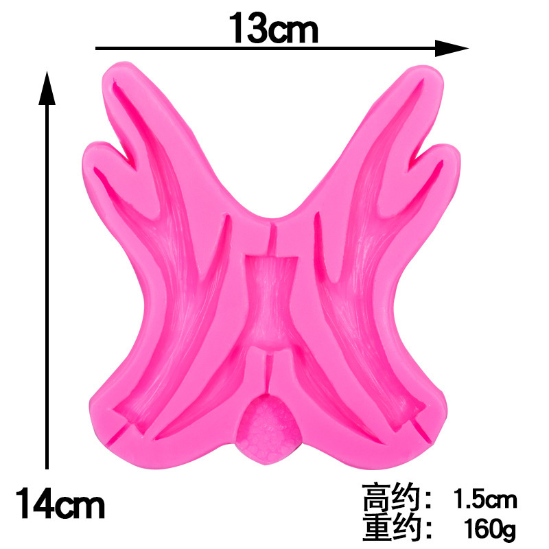 Nueva Navidad tamaño ELK Antler forma molde de silicona fondant chocolate cake decoración hornear herramienta