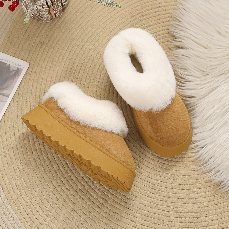 A new winter slip-on snow boots women's shoes plush one cotton shoes plus velvet thickened_voghion.com