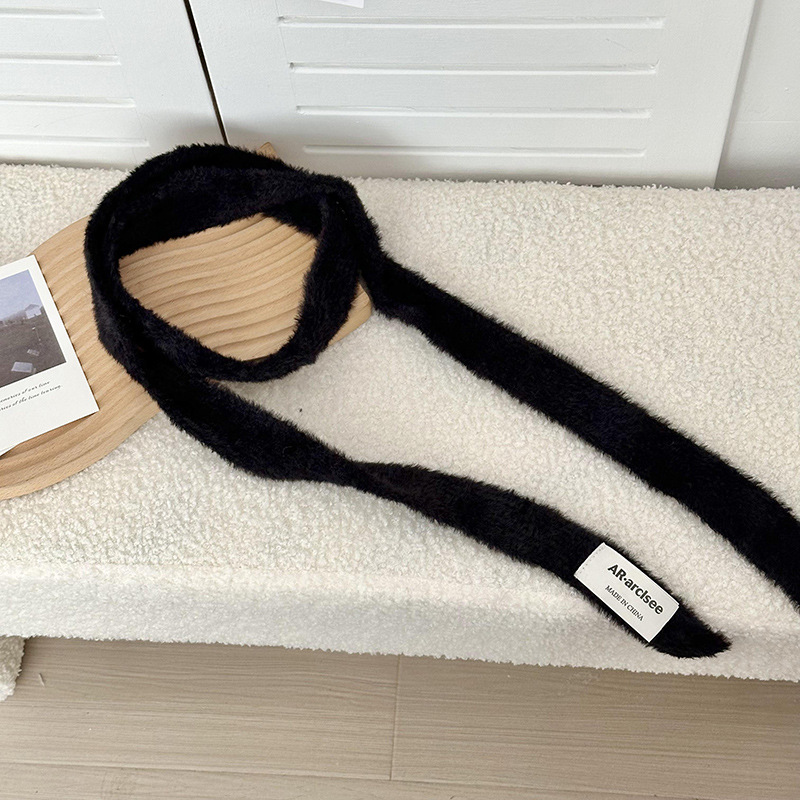 Bufandas de invierno de alta calidad nicho de diseño de lana estrecha decoración de color sólido bufandas de invierno cálidas bufandas al por mayor