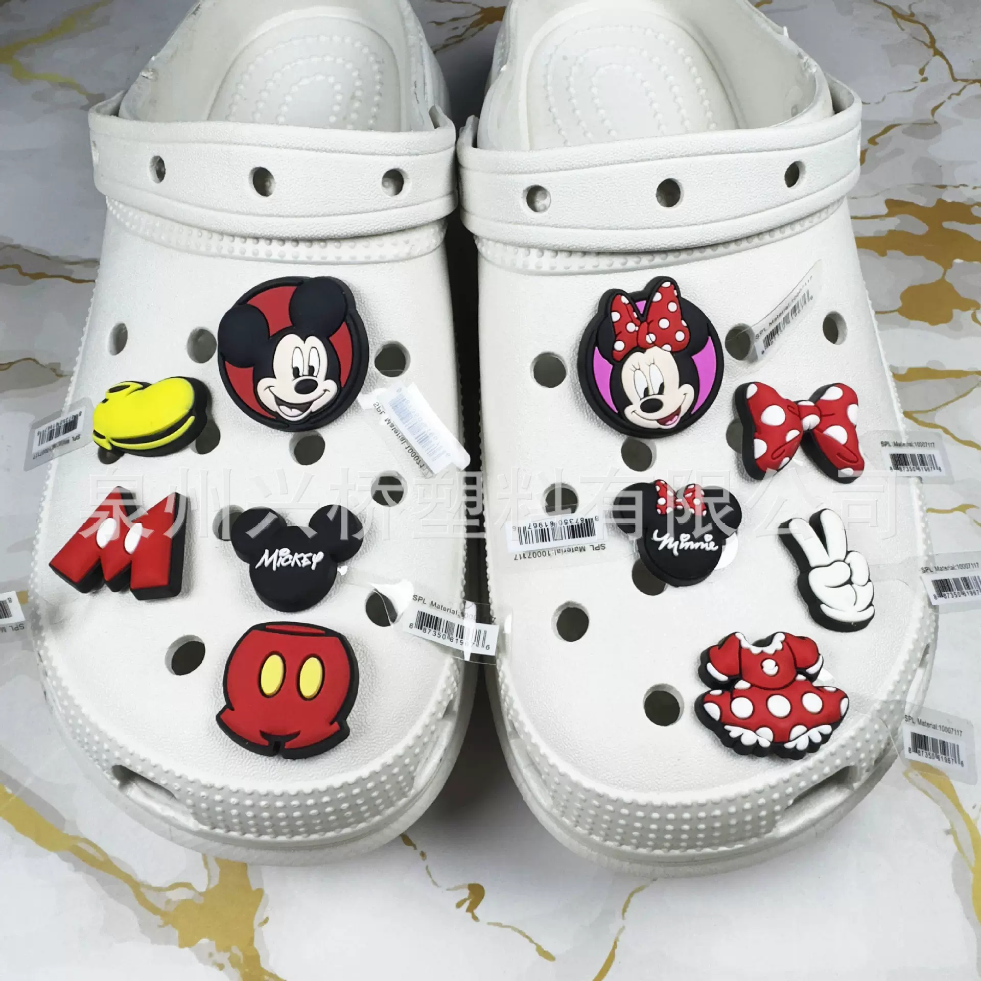 4mm厚高品质洞洞鞋鞋花鞋扣亚马逊现货可爱动物米老鼠鞋配饰卡扣