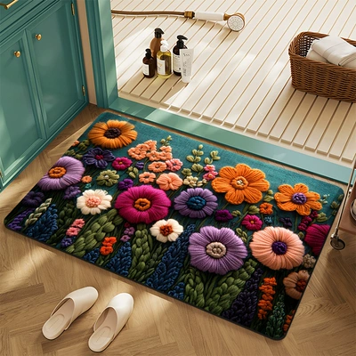Cross-Border American Floral Crystal Velvet Avtomobil döşəmə paspasları