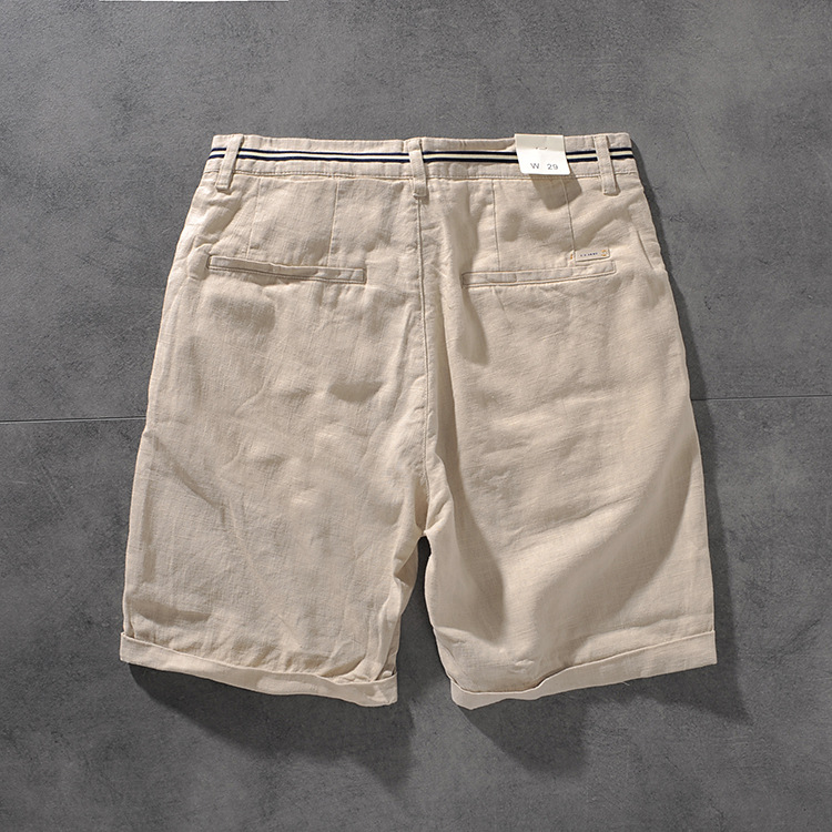 DEESMANCE and CO spring/summer American comfortable wash cotton linen simple men's casual pants five-point pants 277 32 DEESMANCE and CO spring/summer American comfortable wash cotton linen simple men's casual pants five-point pants 277 32