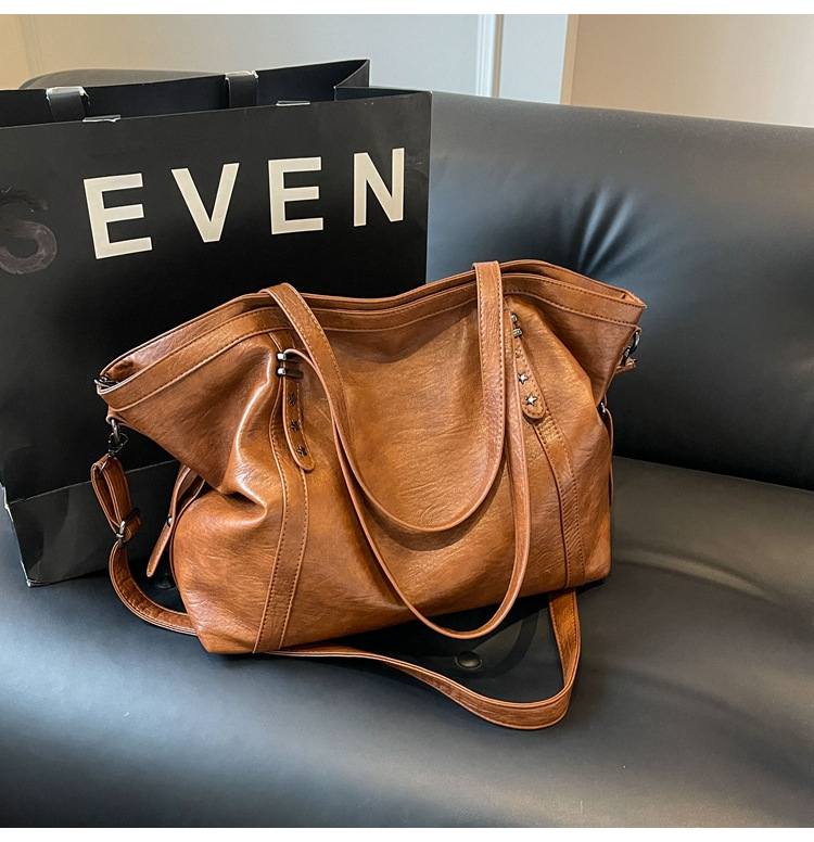 Cross-border large-capacity tote bag for women 2024 New style fashionable single-shoulder bag, retro simple casual crossbody bag for women undefined