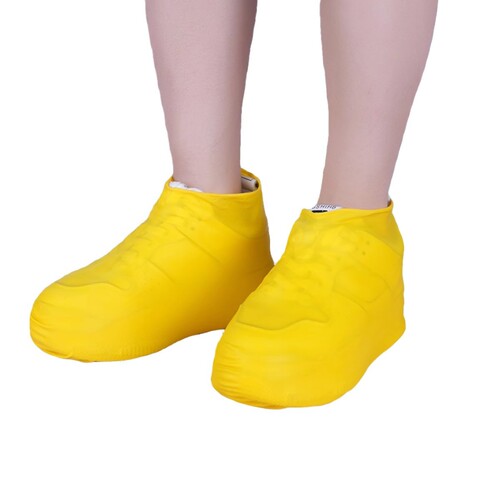 Latex shoe cover outer waterproof rain boot cover, thick anti-slip and wear-resistant for men and women adults outdoor rain boots, portable rain shoes