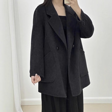 双面羊毛大衣女2025秋冬新款韩版西装毛呢外套小个子双面呢