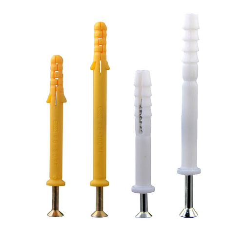 Diswei Plastic Expansion Screw Cabinet Wall Cabinet Expansion Pipe Plug M8 Extended Self-Tapping Screw Plastic Expansion Plug