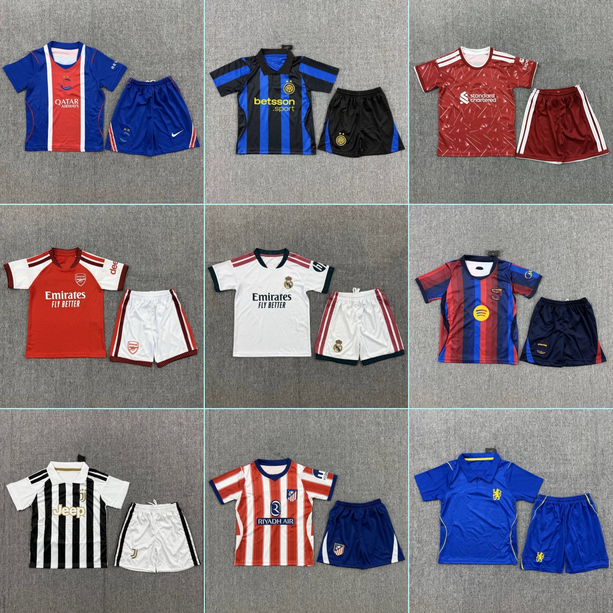 2627 Kidsren's Real Madrid Jersey, Barcelona, Paris, Arsenal, Atletico, Inter Milan, Juventus, Miami, Benfica Football Uniforms