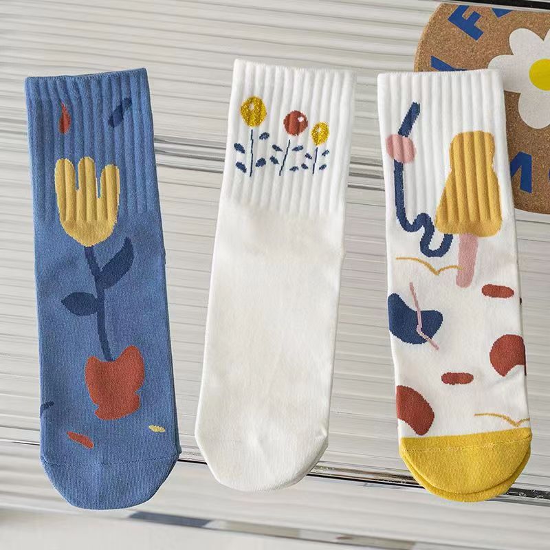 Long Socks Women's Illustration Mid-length Socks Ins Trendy Internet Celebrity Distinctive Outfit Super Hot Long Socks for Spring and Autumn Winter Long Socks Women's Illustration Mid-length Socks Ins Trendy Internet Celebrity Distinctive Outfit Super Hot Long Socks for Spring and Autumn Winter