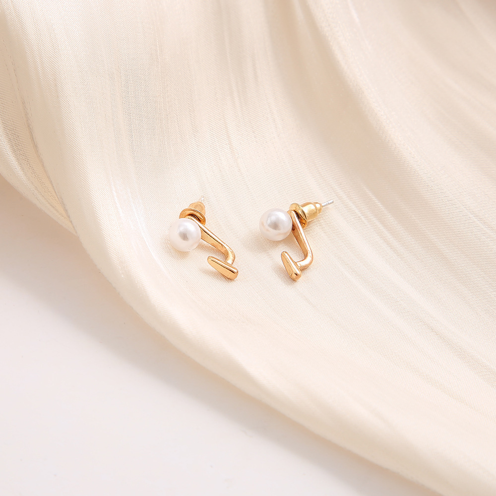 Simple Style Solid Color Alloy Plating Artificial Pearls Earrings