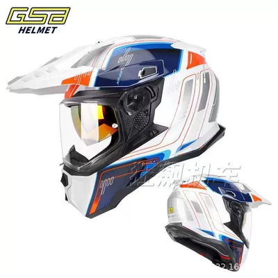 Women, All-Season, with Reserved Bluetooth Slot | Motorcycle Helmet Headset - white-and-blue-euler-dual-lens-m-recommended-head-circumference-54-55
