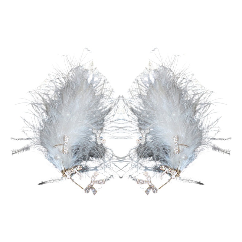 Diamante personalizado arco pluma pendientes nicho diseño oído hueso clip Super Hada Luz de lujo de alto grado pendientes para las mujeres al por mayor