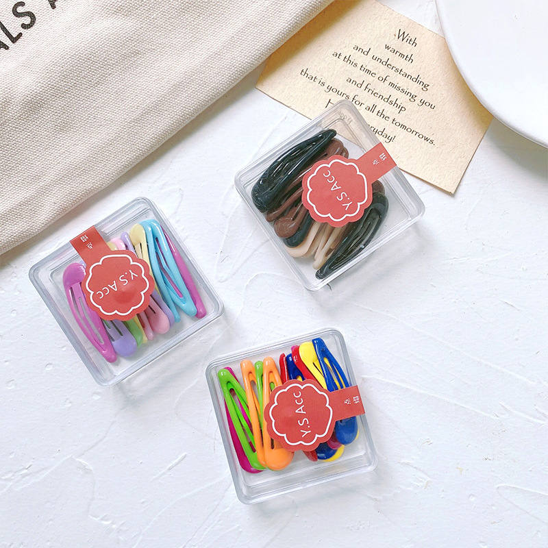 10個裝可愛ins滴油金屬髮夾韓版甜美糖果色劉海碎發bb夾兒童髮飾