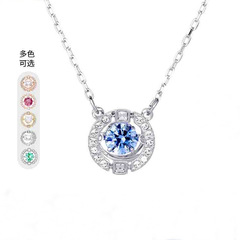 Shijia 1:1 マッチングバージョンの女性用鼓動するハートネックレス、スワロフスキー要素クリスタルの鼓動するハート鎖骨チェーン、女性用