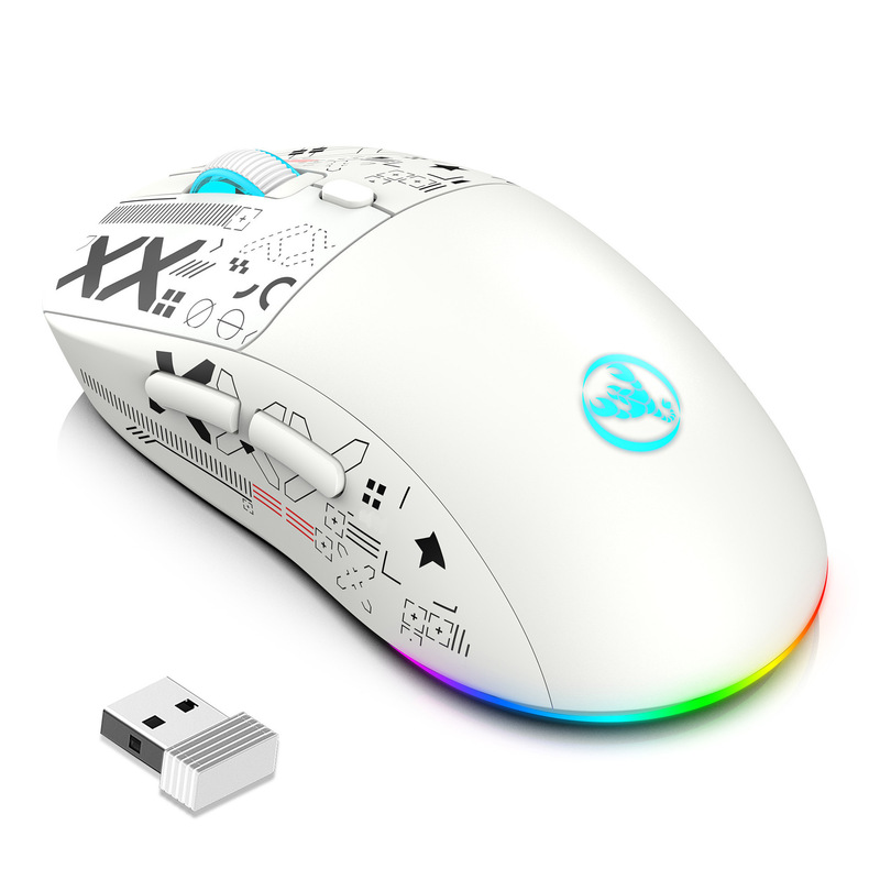 国境を越えた人気の新しい 3 モード有線 2.4G Bluetooth ワイヤレス マウス RGB 発光 650MAH ワイヤレス ゲーミング マウス|undefined