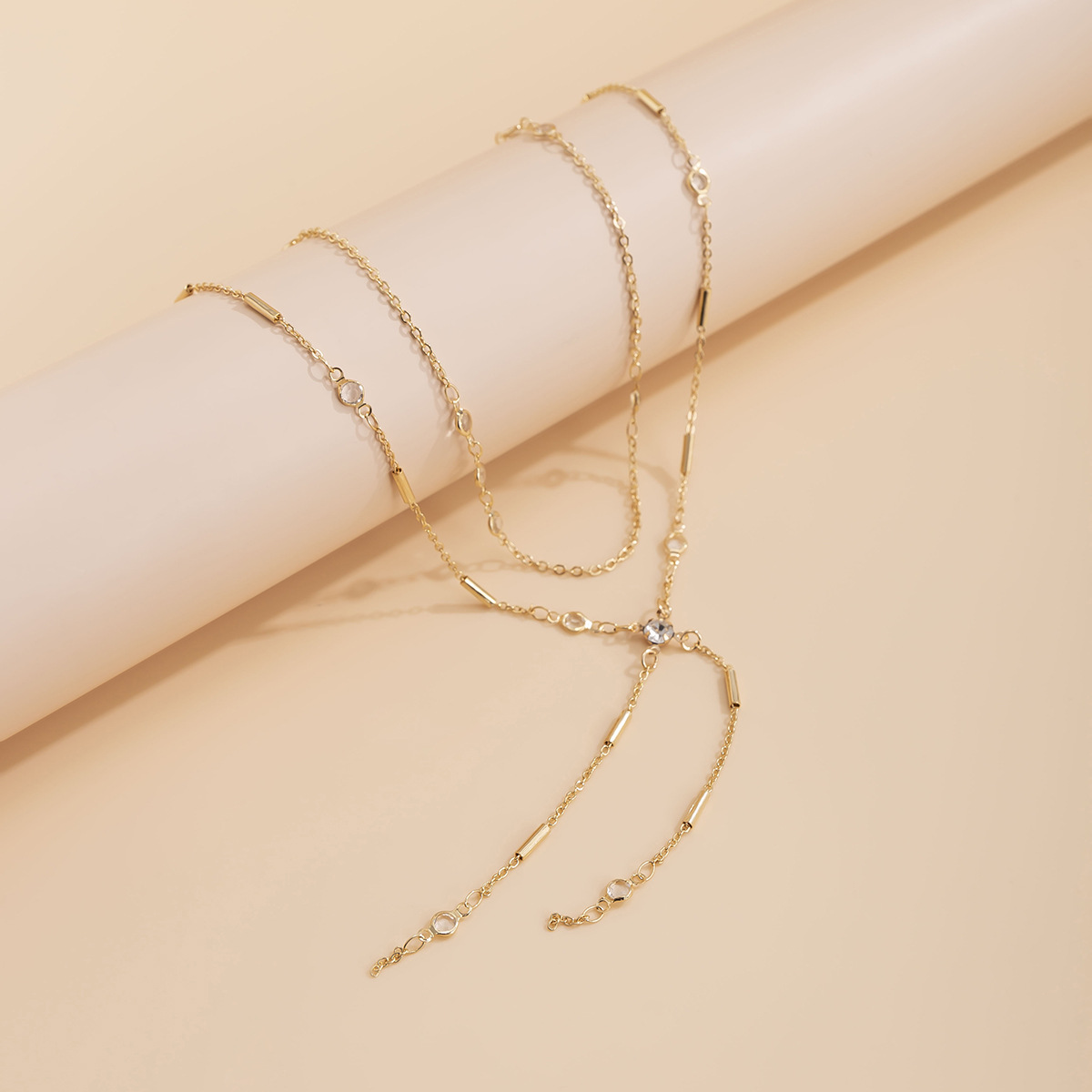 Fashion double-layer copper-clad iron alloy body chain