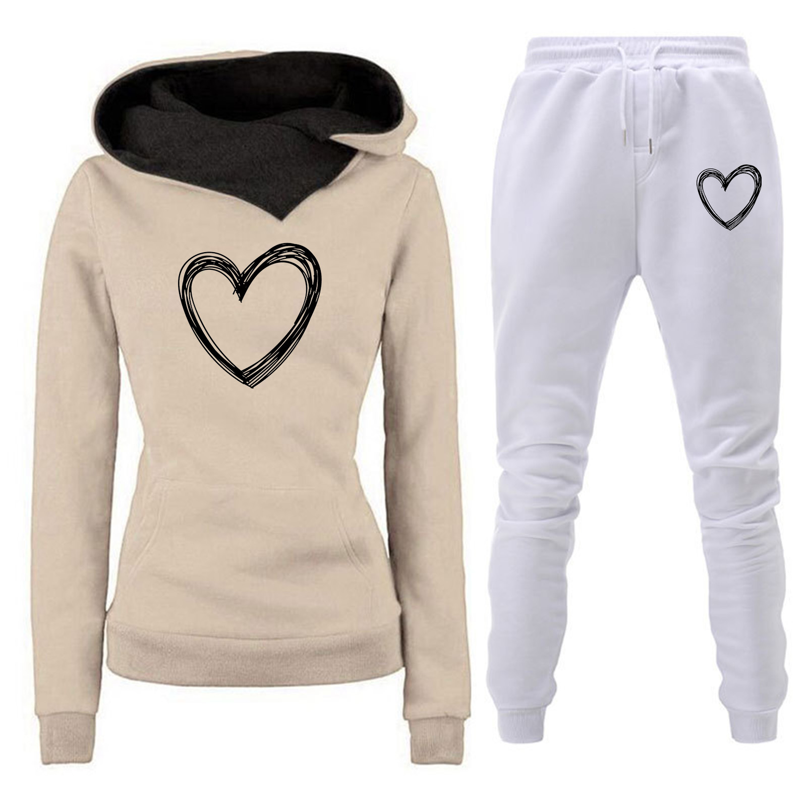 Comercio exterior transfronterizo Otoño e Invierno Nuevo traje de ropa deportiva con capucha y forro polar pantalones de suéter de mujer ropa de mujer al por mayor image 8