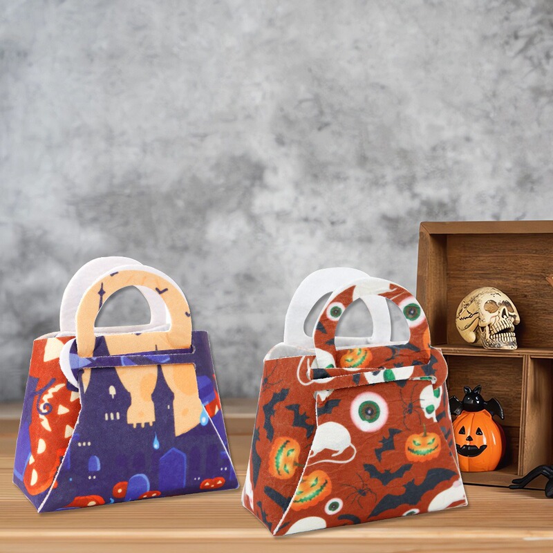 ハロウィン子供用キャンディバッグフェルトハンドバッグパーティーデコレーション用品ゴーストスパイダーキャンディバッグトートバッグ|undefined