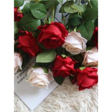 真單支玫瑰花束假花絹花干花家居裝飾客廳卧室餐桌擺件婚慶拍照