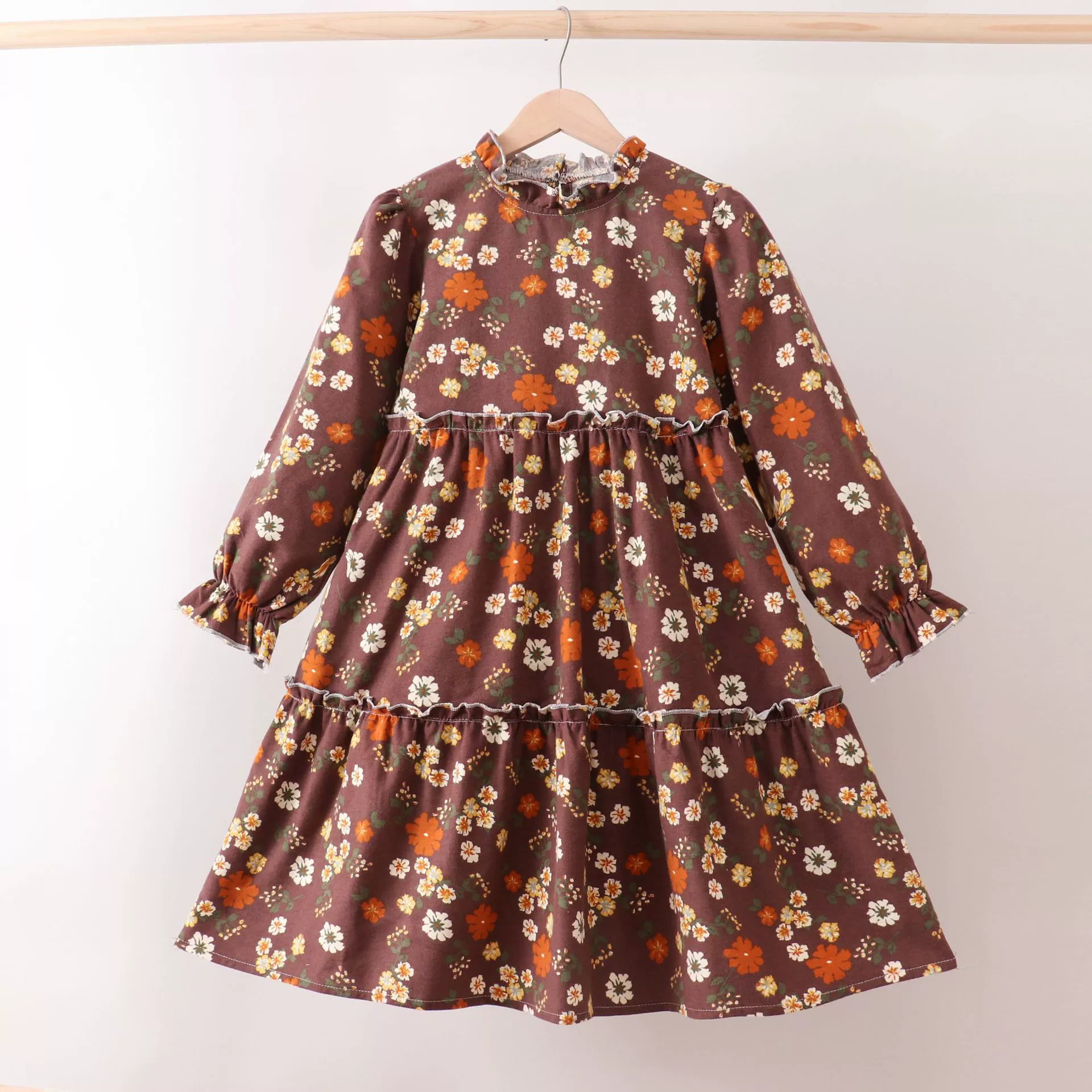 Европейская и американская внешняя торговля детская одежда и искусство 2025 весеннее платье из хлопка с длинными рукавами