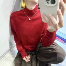 2025年秋冬新款韩系毛衣内搭打底衫宽松休闲糖果色洋气针织衫女装