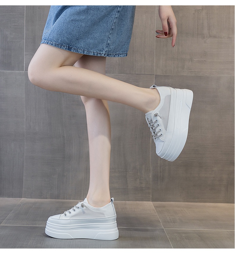 Giày sneaker nữ đế dày lưới thoáng khí tăng chiều cao mùa hè 2026 — M2227 Cam, M2227 Đen, M2227 Trắng chi tiết 23
