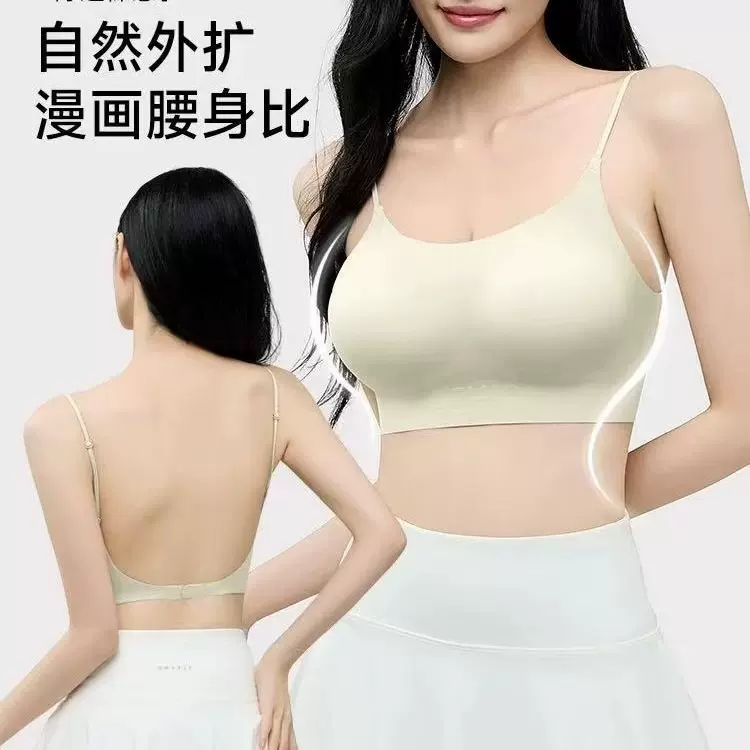 外扩漫画胸小胸显大无痕文胸女隐形粉底液防透裸感舒适美背内衣女