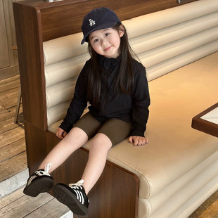 Children's Sun Protection Clothing 2025 New Summer Clothing Girls' Fashionable Slim Outdoor Boneless Yoga Clothing Zipper Jacket Top