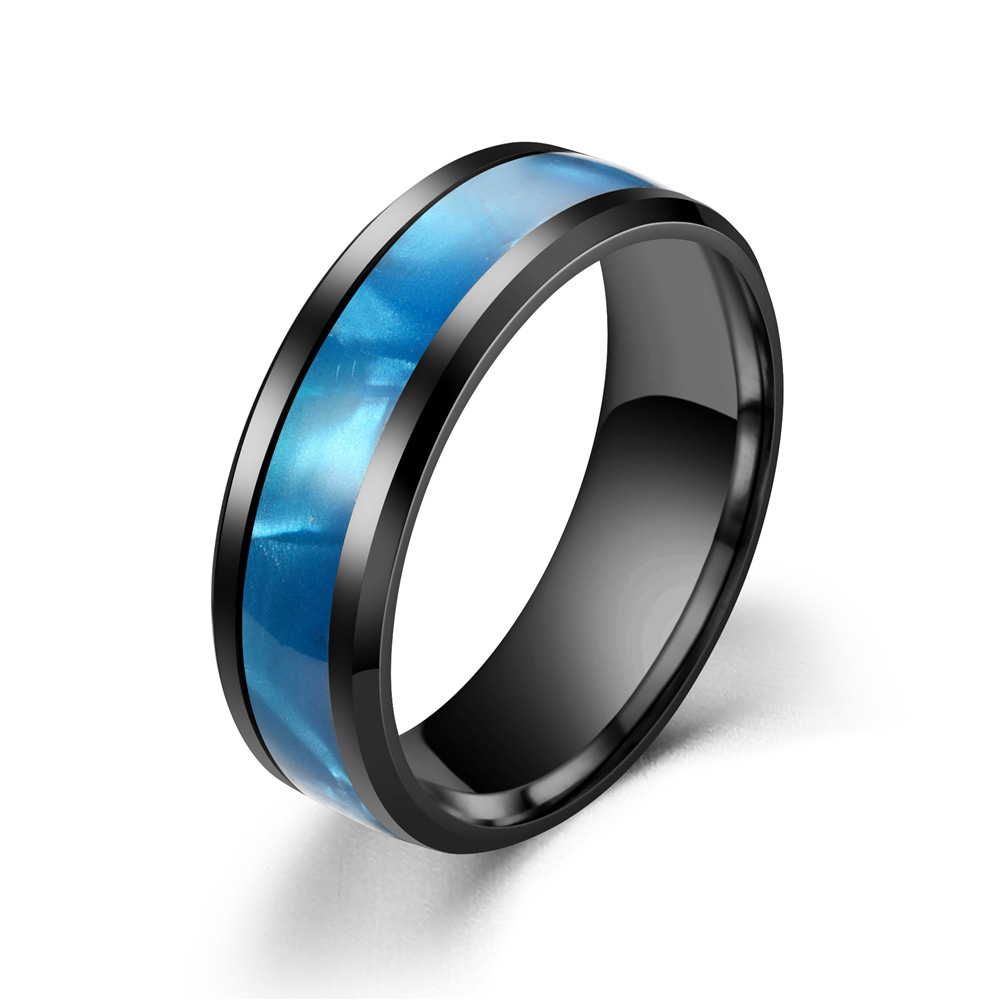 12, 6 Ring Size Retro Cool Style Geometric Titanium Steel Unisex Rings Men Band Rings