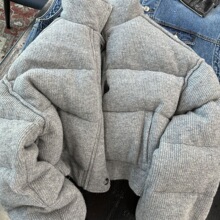 冬季2025新款韩版灰色感棉服女宽松短款立领加厚保暖百搭外套