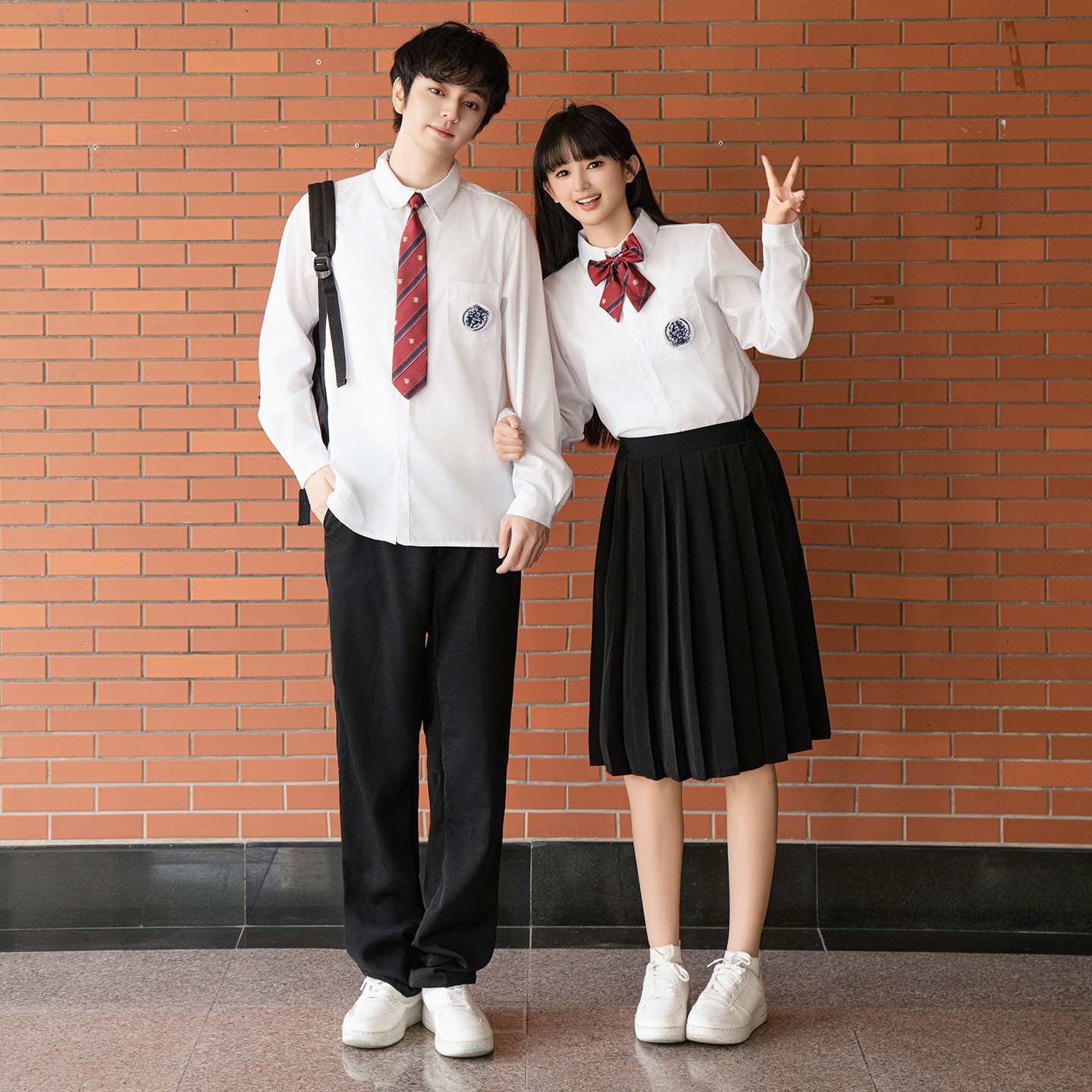 Junior High School Student Choir Performance Clothing, High School Graduation Class Uniform Suit, College Style Red Song Recitation Speech Competition Skirt