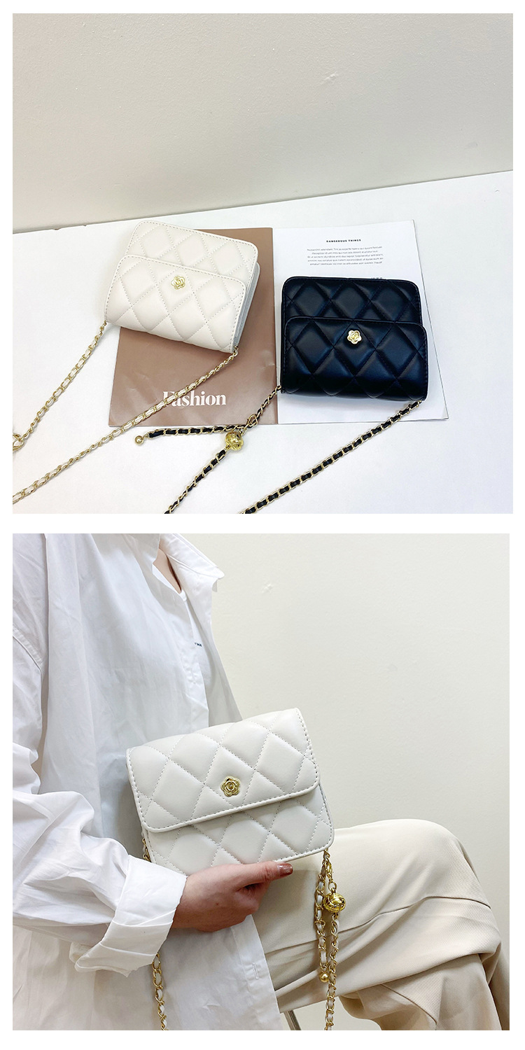 Wholesale Accessories Solid Color Rhombus Chain Messenger Bag Nihaojewelry display picture 3