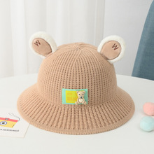 特价款儿童帽韩版时尚卡通标针织保暖渔夫帽52cm