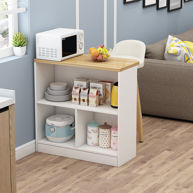 Home Bar Table Multifunctional Rounded Corner Kitchen Dining Room Partition Cabinet Light Luxury Storage Workstation Wood W&