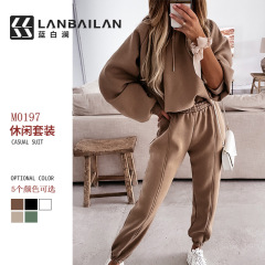 2025 アマゾン ebay 独立局貿易婦人服ヨーロッパとアメリカの秋の新しいスポーツとレジャースーツ女性のための 2 点セット