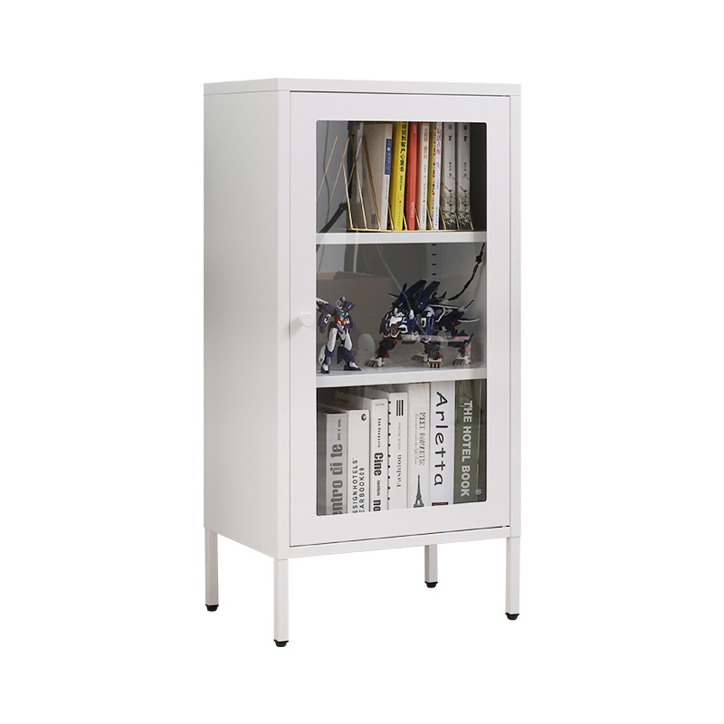 Armario aparador de hierro moderno minimalista Oficina de almacenamiento sala de estar cocina luz de la pared de lujo puerta de vidrio Barra de té gabinete