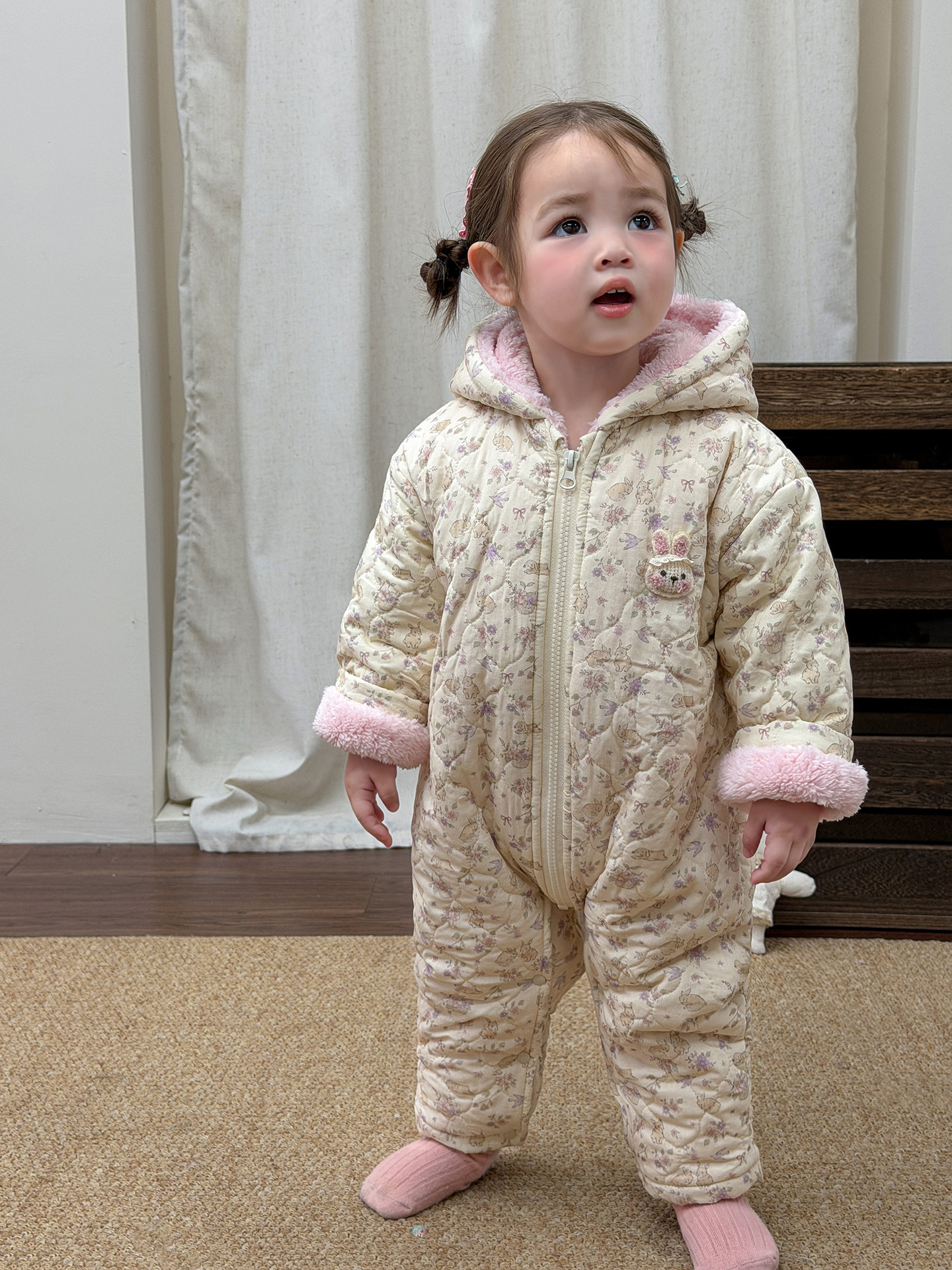 Sugar Pear ropa infantil ropa de invierno ropa de bebé 2025 algodón intercalado ropa de bebé niñas camiseta ropa de escalada ropa de niños mangas largas