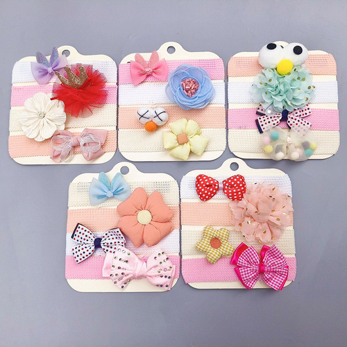 Amazon cross-border children's hair accessories set European and American baby bow flower wide hairband super elastic soft baby headband