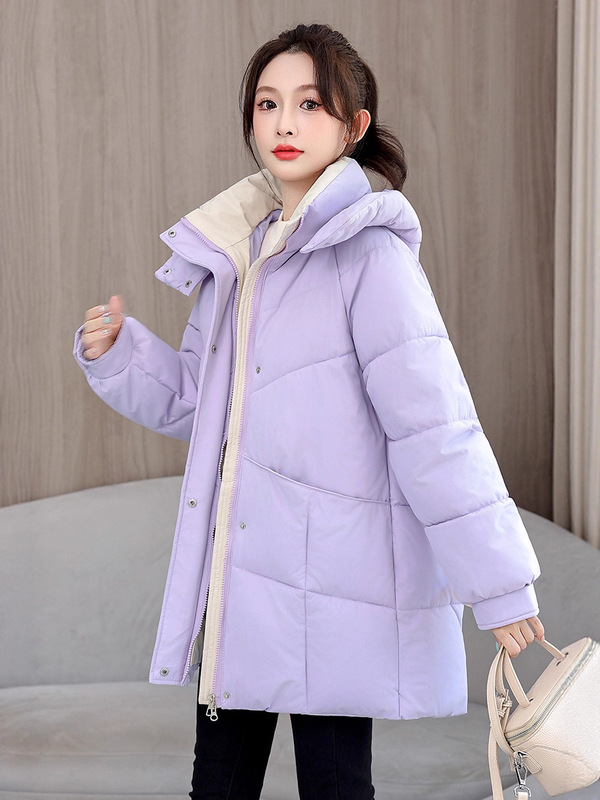 羽绒棉衣外套女2025冬季新款防风保暖加厚棉服年轻时尚遮肉棉袄|undefined